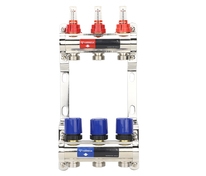 Коллектор 3 вых  нерж.  с расходомерами и регулирующими клапанами