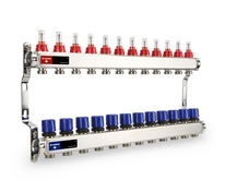 Коллектор 12 вых  нерж.  с расходомерами и регулирующими клапанами