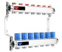 Коллектор 7 вых  нерж.  с регулирующими и балансировачными клапанами