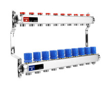Коллектор 10 вых  нерж.  с регулирующими и балансировачными клапанами