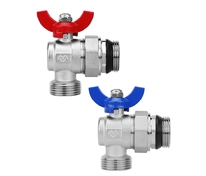 Комплект шаровых кранов 1"х1"  НР-НР угловых , с американкой