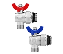 Комплект шаровых кранов 1"х3/4"  НР-НР угловых , с американкой