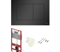 Комплект для установки унитаза: застенный модуль, пластиковая панель смыва TECEnow, черная матовая