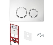 Комплект: застенный модуль TECEspring, пластиковая панель смыва TECEspring R, хром глянцевый