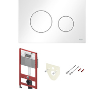 Комплект для установки унитаза: застенный модуль, пластиковая панель смыва TECEloop, белая