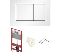 Комплект для установки унитаза:застенный модуль, пластиковая панель смыва TECEnow, белая матовая