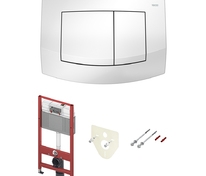 Комплект для установки унитаза: застенный модуль, пластиковая панель смыва TECEambia, белая