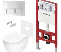 Комплект:застенный модуль, панель смыва TECEspring V, хром глянцевый,унитаз TECEspring R 