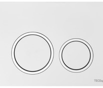 Пластиковая панель смыва для унитаза TECEspring R, белый глянцевый, контур клавиш хром глянцевый