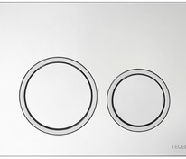 Пластиковая панель смыва для унитаза TECEspring R, хром глянцевый, контур клавиш хром матовый