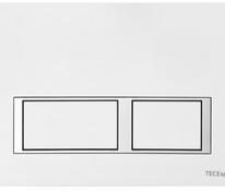 Пластиковая панель смыва для унитаза TECEspring V, белый глянцевый, контур клавиш хром глянцевый
