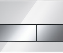 Стеклянная панель смыва для унитаза TECEsquare, стекло мятный зеленый, клавиши белые