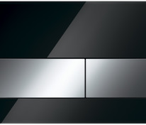 Стеклянная панель смыва для унитаза TECEsquare, стекло черное, клавиши хром глянцевый