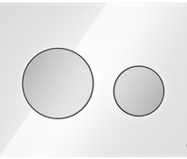 Стеклянная панель смыва для унитаза TECEloop, стекло белое, клавиши хром матовый