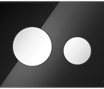 Стеклянная панель смыва для унитаза TECEloop, стекло черное, клавиши белые