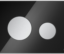 Стеклянная панель смыва для унитаза TECEloop, стекло черное, клавиши хром матовый