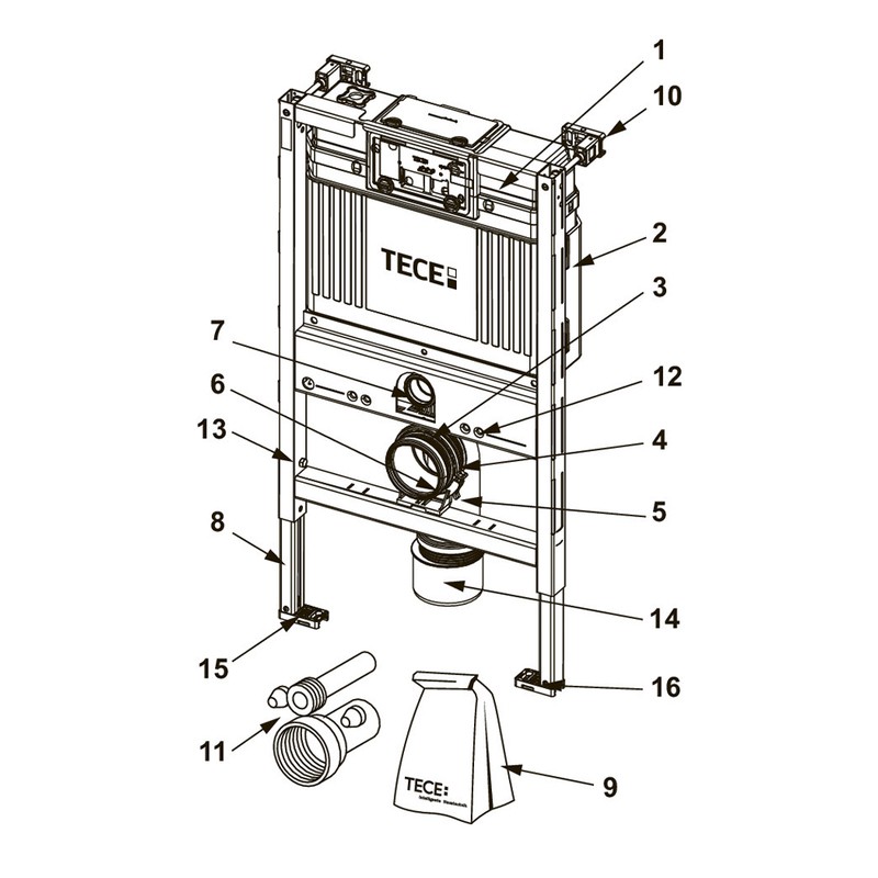 Модуль для установки унитаза с крелением (820х500х150 мм), 9300001