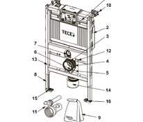 Модуль для установки унитаза с крелением (820х500х1500 мм), 9300001