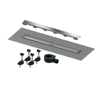 TECEdrainline. Комплект для монтажа дренажного канала, панель "steel II", сатин, с мембраной, 900 мм