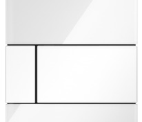 Стеклянная панель смыва для писсуара TECEsquare, стекло белое, клавиши белые