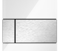 Стеклянная панель смыва для писсуара TECEsquare, стекло белое, клавиши нержавеющая сталь сатин, покр