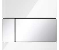 Стеклянная панель смыва для писсуара TECEsquare, стекло белое, клавиши хром глянцевый