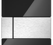 Стеклянная панель смыва для писсуара TECEsquare, стекло черное, клавиши нержавеющая сталь сатин, пок