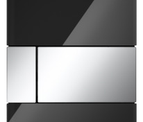 Стеклянная панель смыва для писсуара TECEsquare, стекло черное, клавиши хром глянцевый