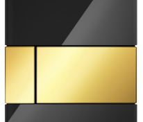 Стеклянная панель смыва для писсуара TECEsquare, стекло черное, клавиши позолоченные