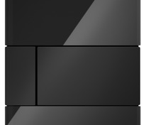 Стеклянная панель смыва для писсуара TECEsquare, стекло черное, клавиши черные