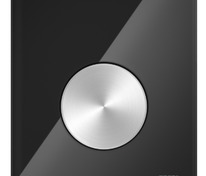 Стеклянная панель смыва для писсуара TECEloop, стекло черное, клавиша нержавеющая сталь сатин, покры