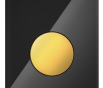 Стеклянная панель смыва для писсуара TECEloop, стекло черное, клавиша позолоченная