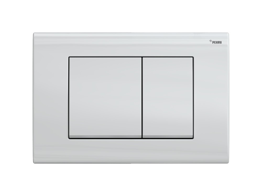 Комплект инсталляции с панелью смыва NOVA QUAD 001 с прямоугольными клавишами, белый глянцевый