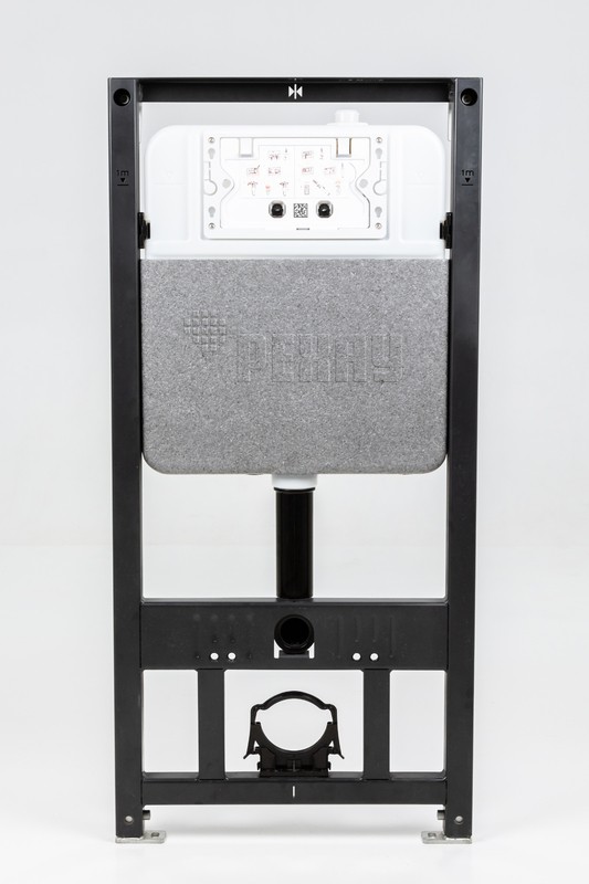 Комплект инсталляции с панелью смыва NOVA ORB 001 с круглыми клавишами, белый глянцевый