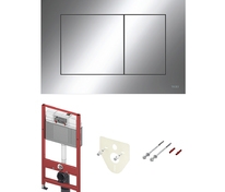 Комплект для установки унитаза: застенный модуль, пластиковая панель смыва TECEnow, хром глянцевый