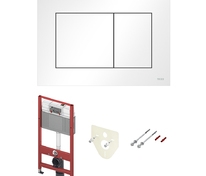 Комплект для установки унитаза: застенный модуль, пластиковая панель смыва TECEnow, белая