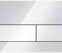 Стеклянная панель смыва для унитаза TECEsquare, стекло белое, клавиши белые